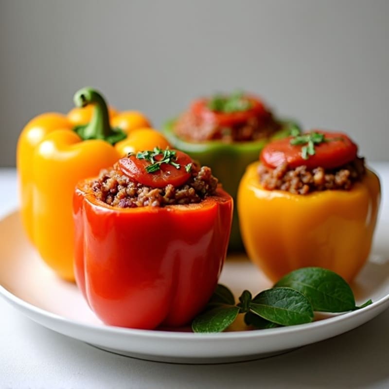 Savory Lean Ground Beef Stuffed Bell Peppers