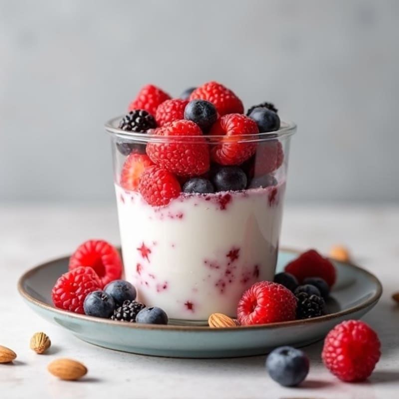 Greek Yogurt Protein Parfait with Berries and Almond Butter