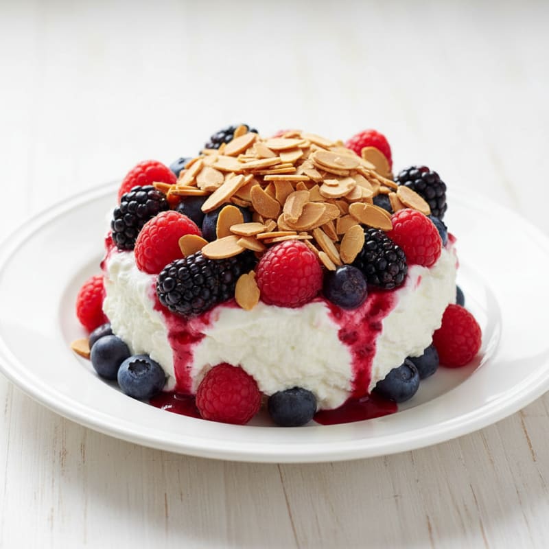Greek Yogurt Protein Parfait with Mixed Berries and Almonds