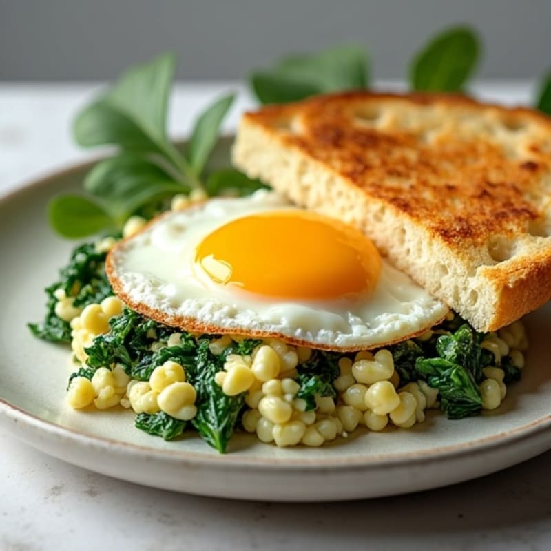 Cottage Cheese Scramble with Spinach and Toasted Sourdough