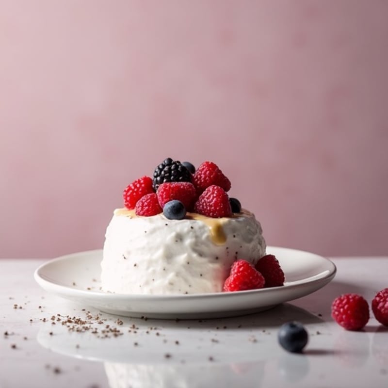Greek Yogurt Protein Mousse with Mixed Berries