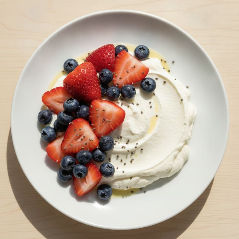 Silky Greek Yogurt Protein Mousse with Fresh Berries