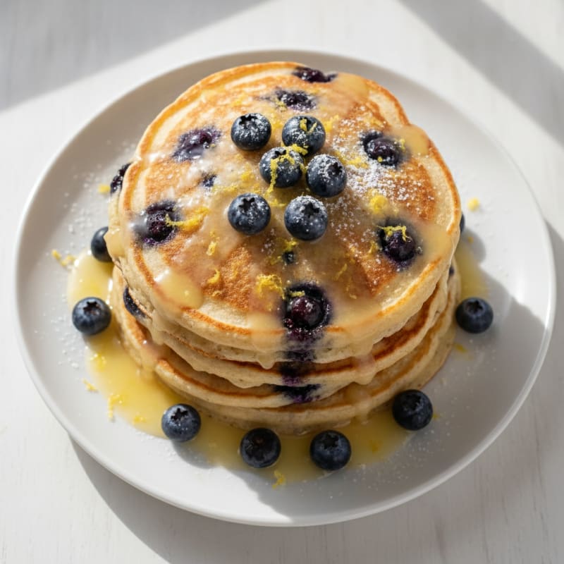 Blueberry Ricotta Pancakes with Lemon Zest