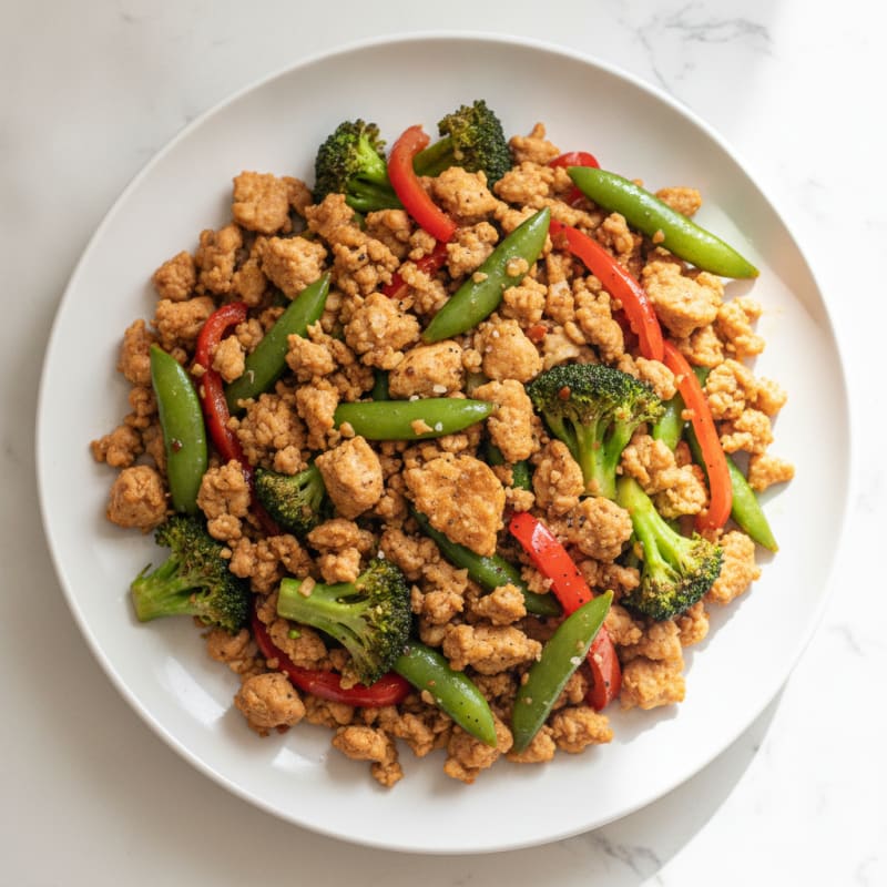 Ground Chicken and Vegetable Stir-Fry