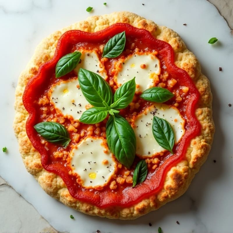 Cauliflower Crust Margherita Pizza with Fresh Basil
