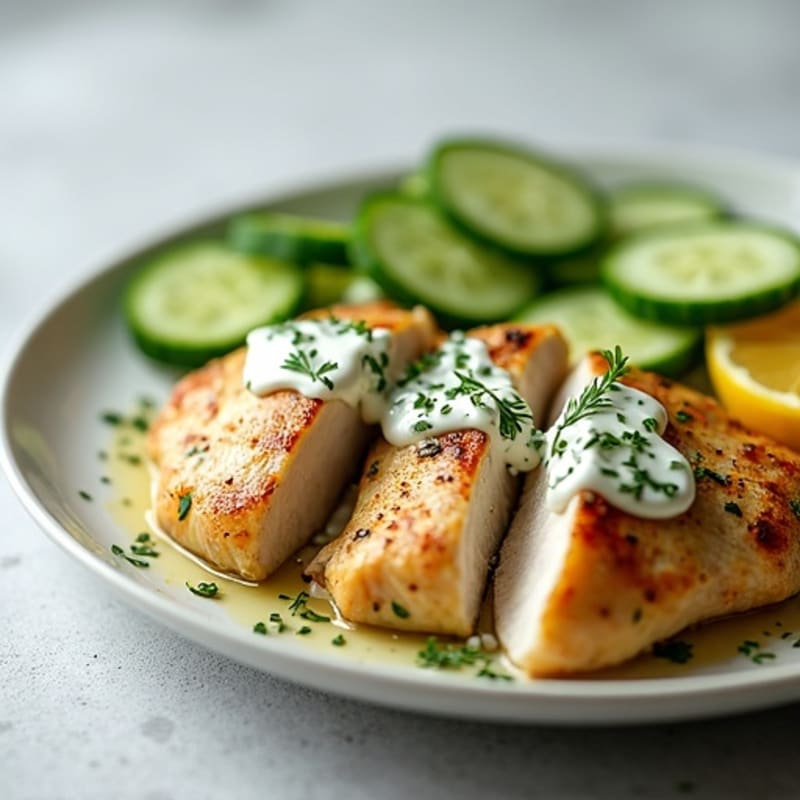 Herb-Marinated Greek Chicken with Cucumber Yogurt Sauce