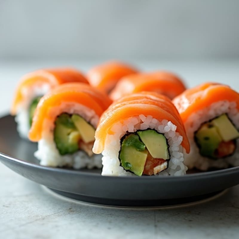 Fresh Salmon and Avocado Nori Rolls