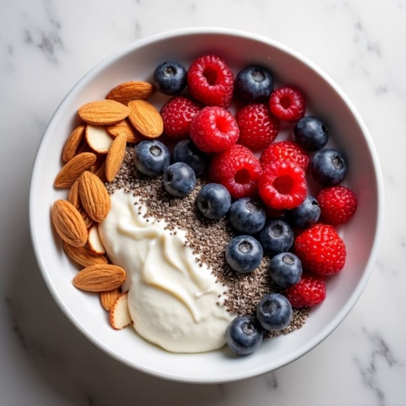 Cottage Cheese and Berry Protein Bowl with Almonds