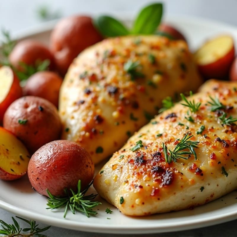 Sheet Pan Garlic Herb Chicken and Crispy Roasted Potatoes