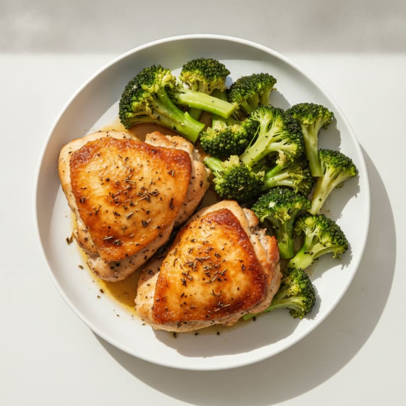 Roasted Herb Chicken Thighs with Broccoli