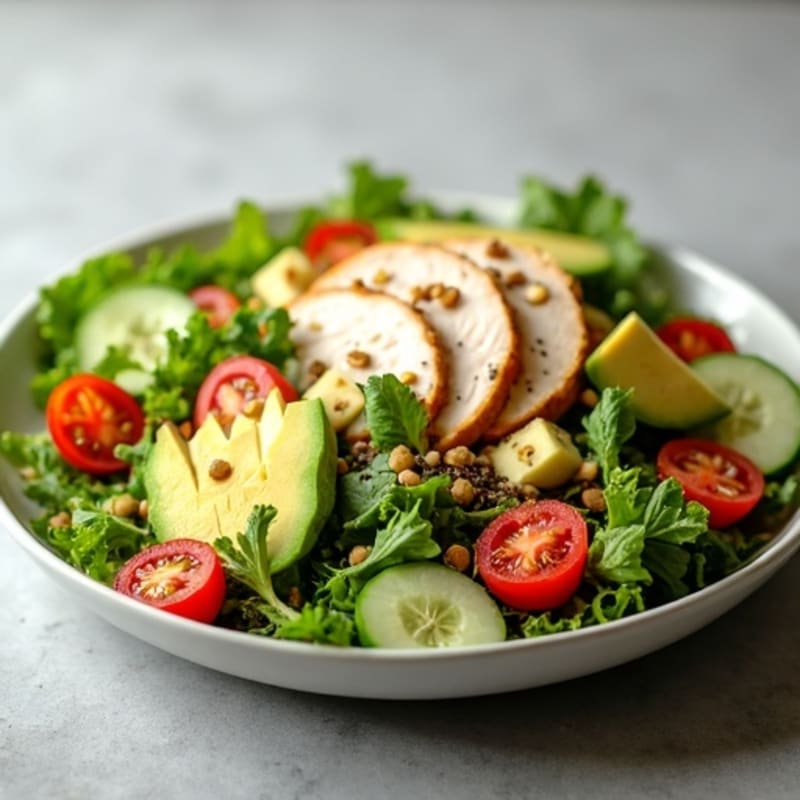 Lean Turkey and Provolone Chopped Salad with Zesty Herb Vinaigrette