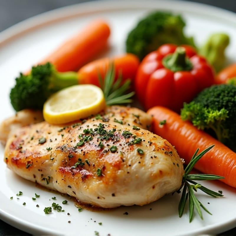 Lemon-Herb Roasted Chicken with Crispy Roasted Vegetables