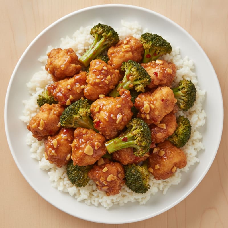 General Tso's Chicken with Broccoli