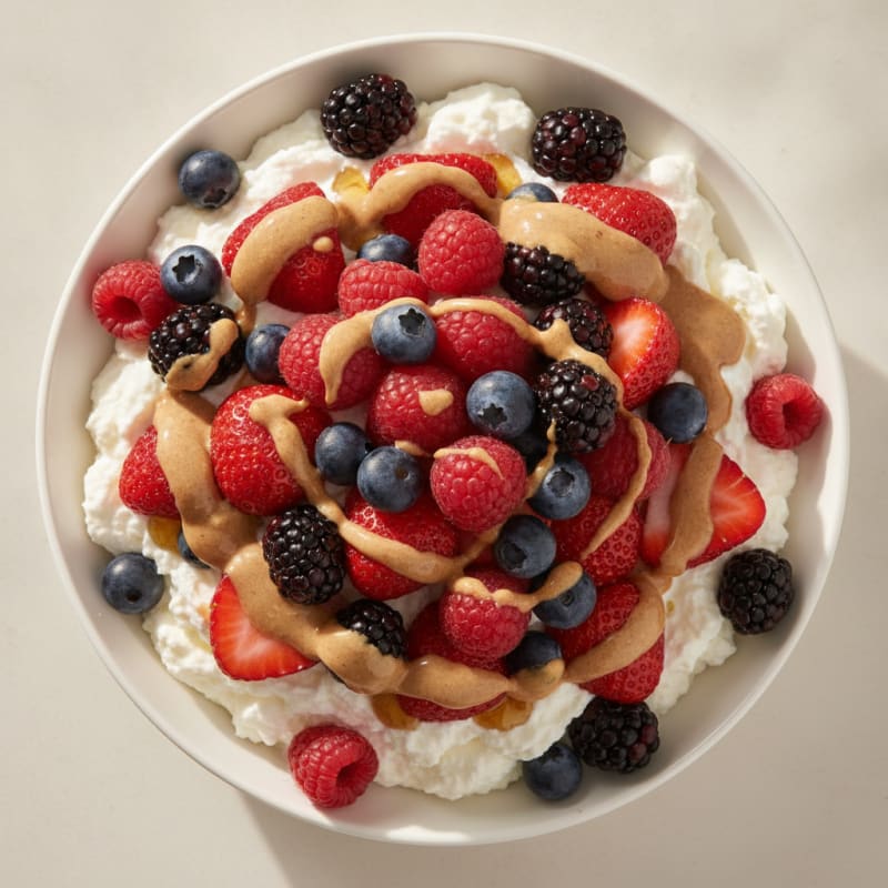 Silky Greek Yogurt Protein Mousse with Mixed Berries