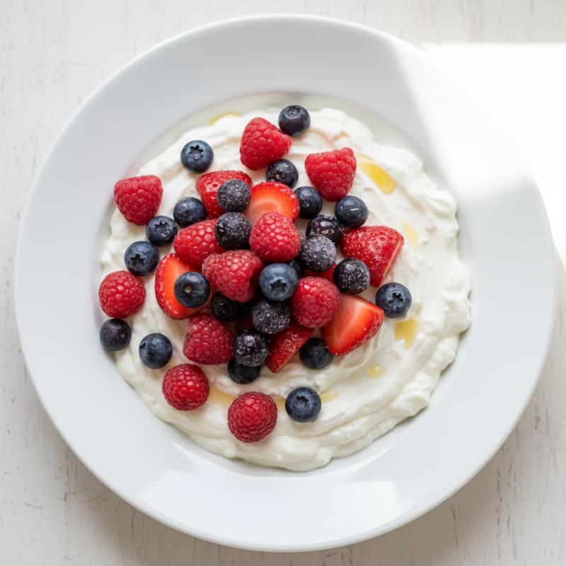 Silky Greek Yogurt Protein Pudding with Mixed Berries