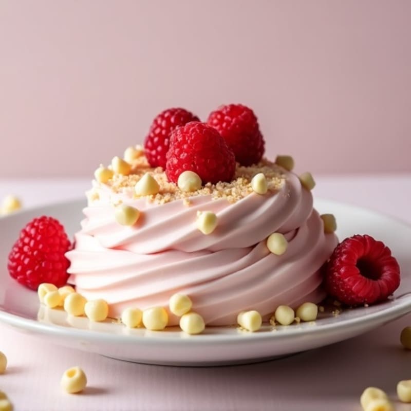 Light Raspberry White Chocolate Creamy Dessert