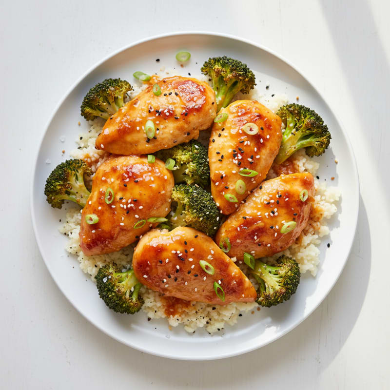 Baked Orange Chicken and Broccoli