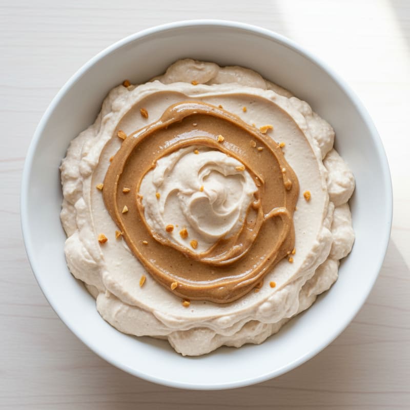 Silky Chocolate Protein Mousse with Almond Butter Swirl