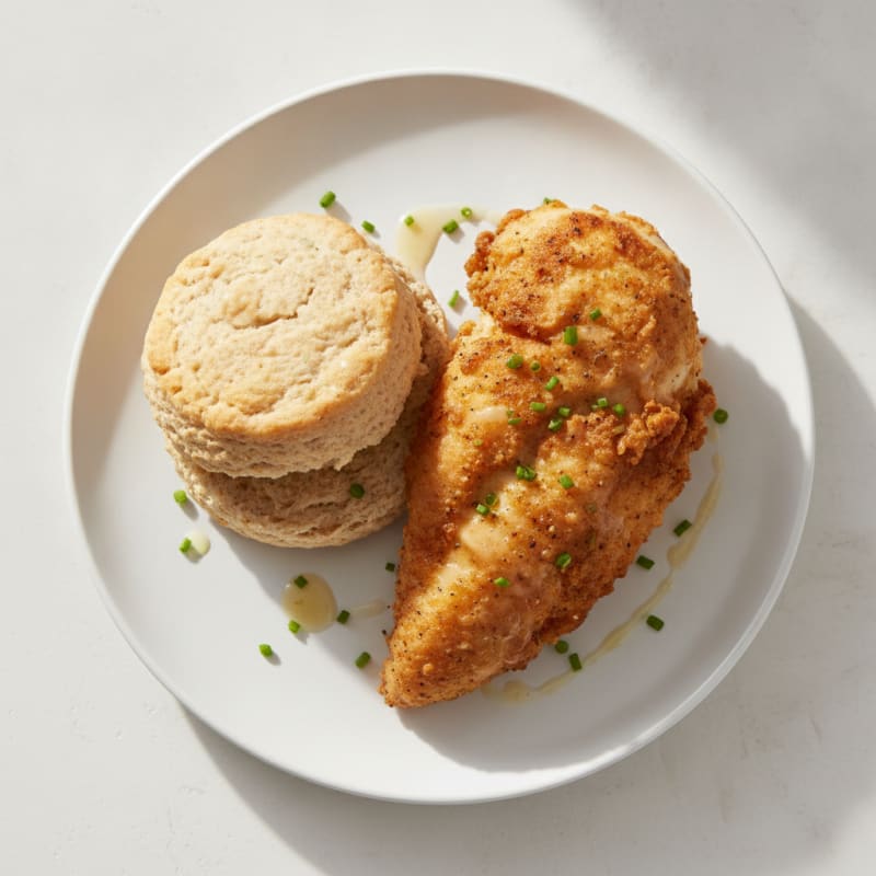 Buttermilk Fried Chicken with Fluffy Biscuits