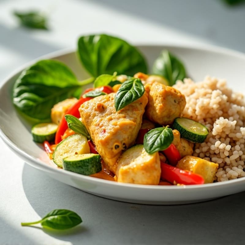 Creamy Green Curry Chicken with Fresh Vegetables