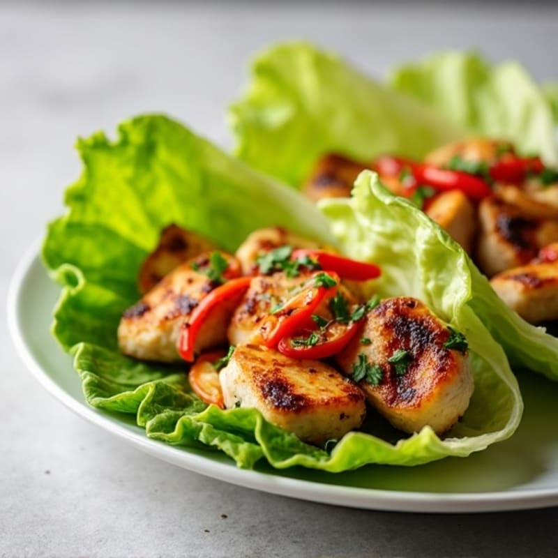 Grilled Lemon-Garlic Chicken Lettuce Wraps