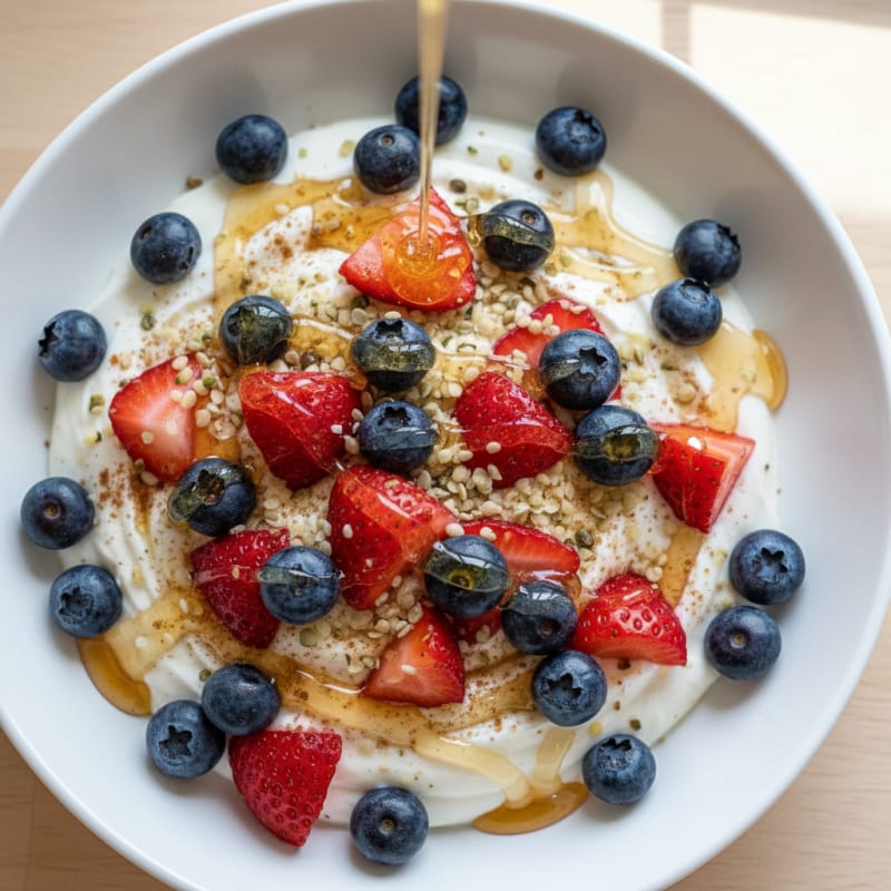 High-Protein Greek Yogurt with Honey and Berries