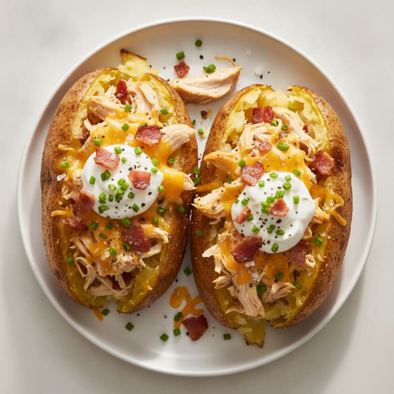 Loaded Baked Potatoes with Bacon and Chives