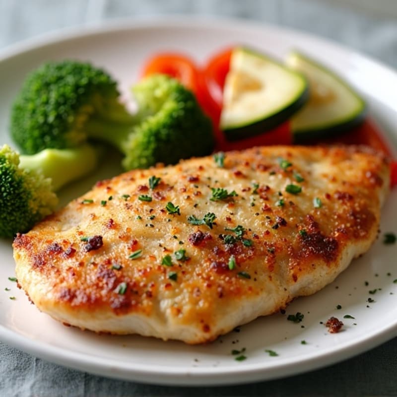 Herb-Crusted Pan Seared Chicken with Roasted Vegetables