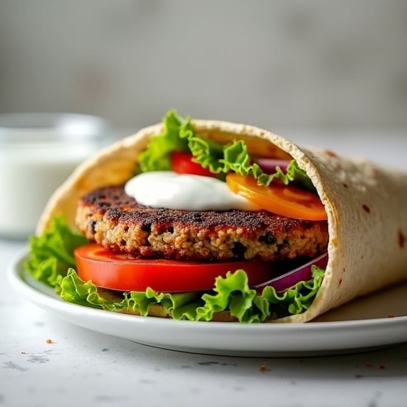 Healthy Veggie Burger Wrap
