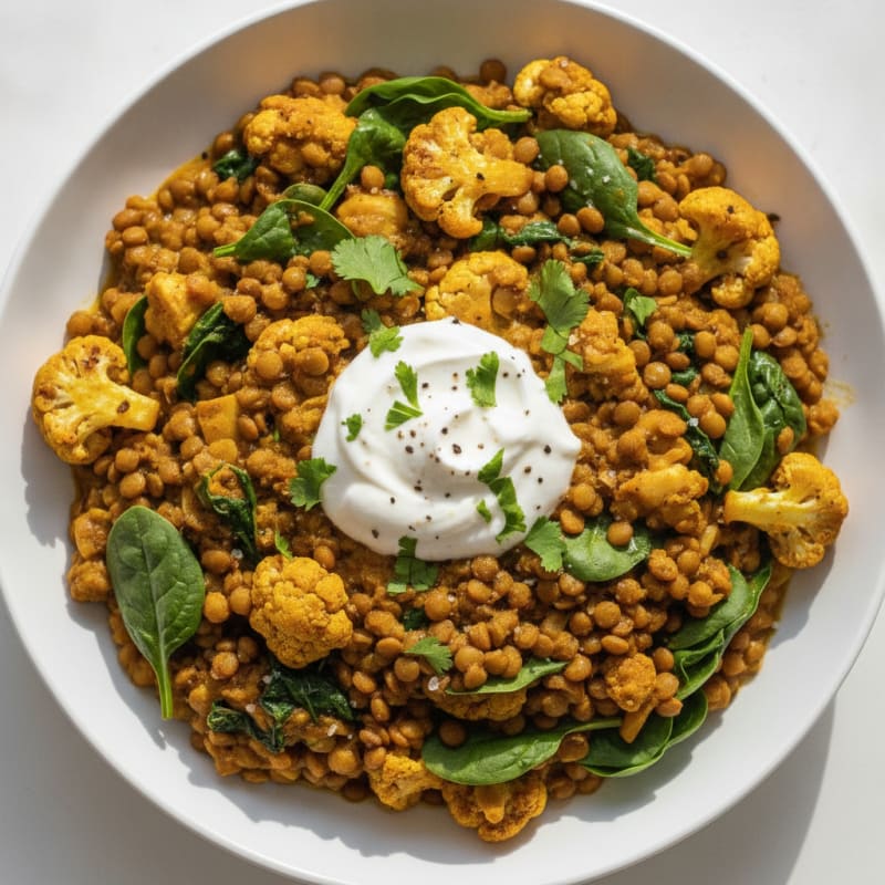 Lentil and Vegetable Curry Bowl
