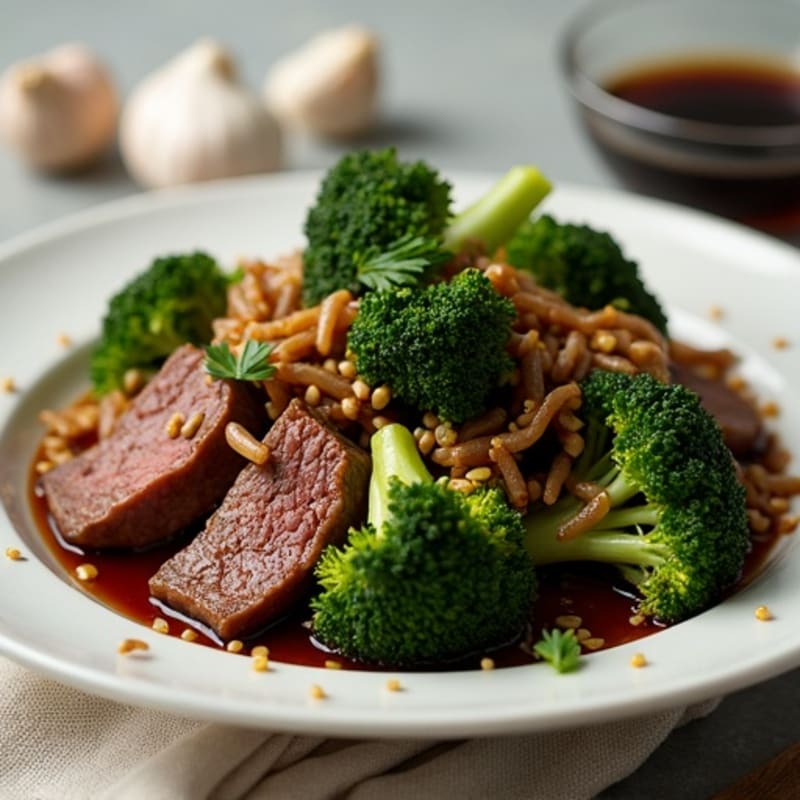 Sweet-Savory Sesame Beef with Charred Broccoli