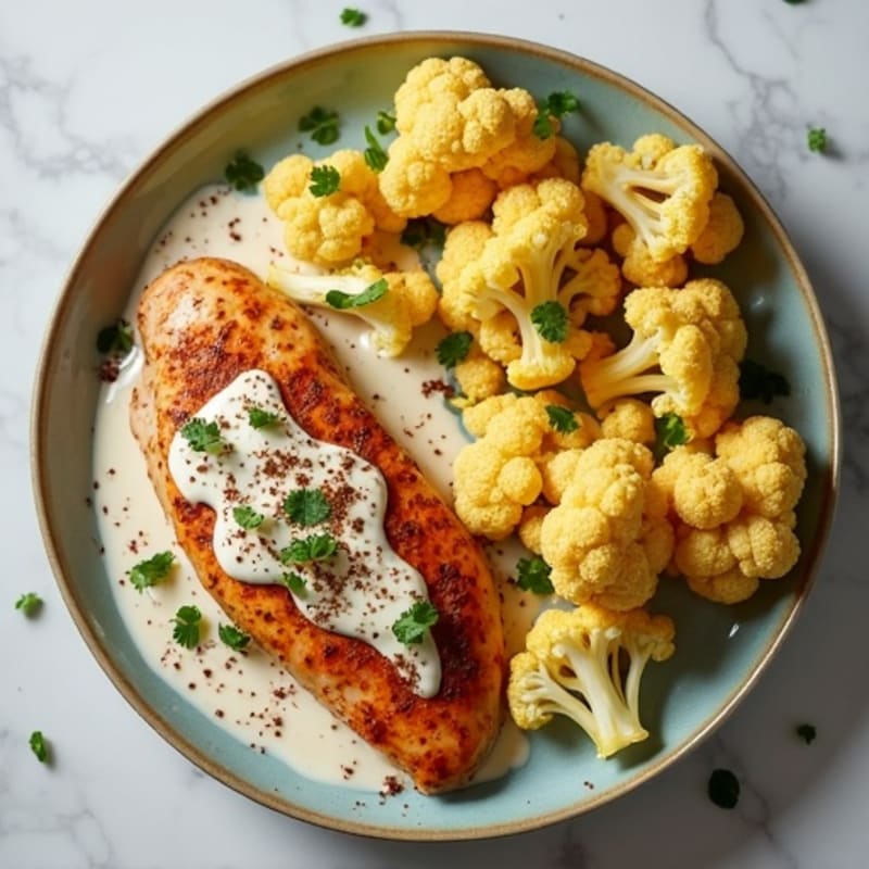 Creamy Spiced Chicken with Roasted Cauliflower