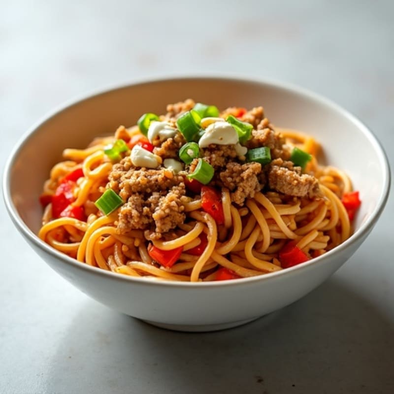 Spicy Creamy Lean Ground Pork Noodles