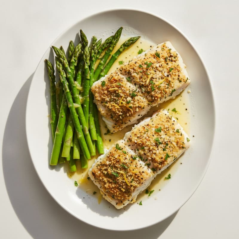 Lemon-Herb Baked Cod with Asparagus