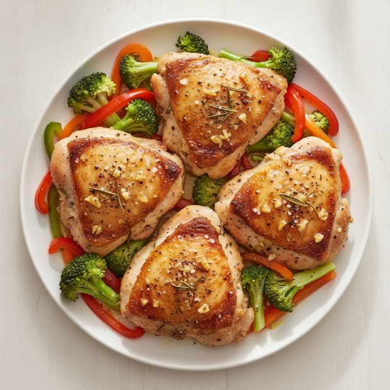 Garlic Herb Roasted Chicken Thighs