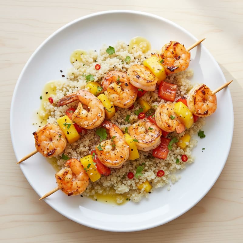 Zesty Grilled Mango Shrimp Skewers
