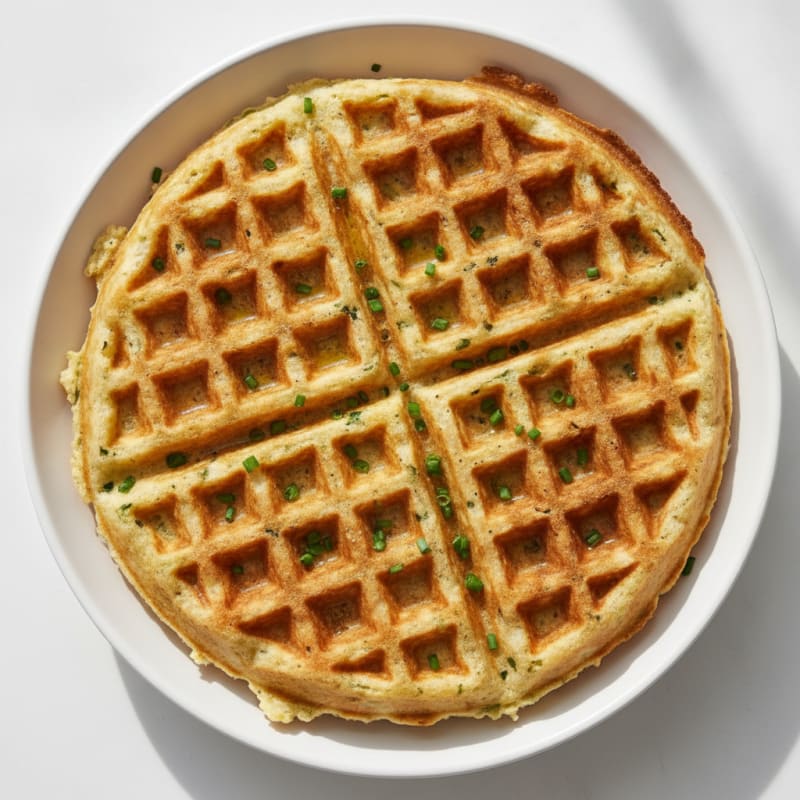 Savory Cottage Cheese Waffles with Chives