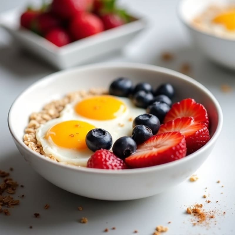Protein-Packed Egg White Oatmeal Bowl with Berries