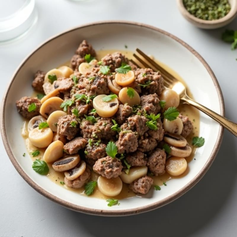 Beef and Mushroom Creamy Skillet