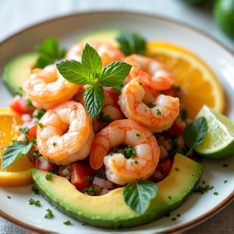 Citrus-Marinated Shrimp and Creamy Avocado Ceviche