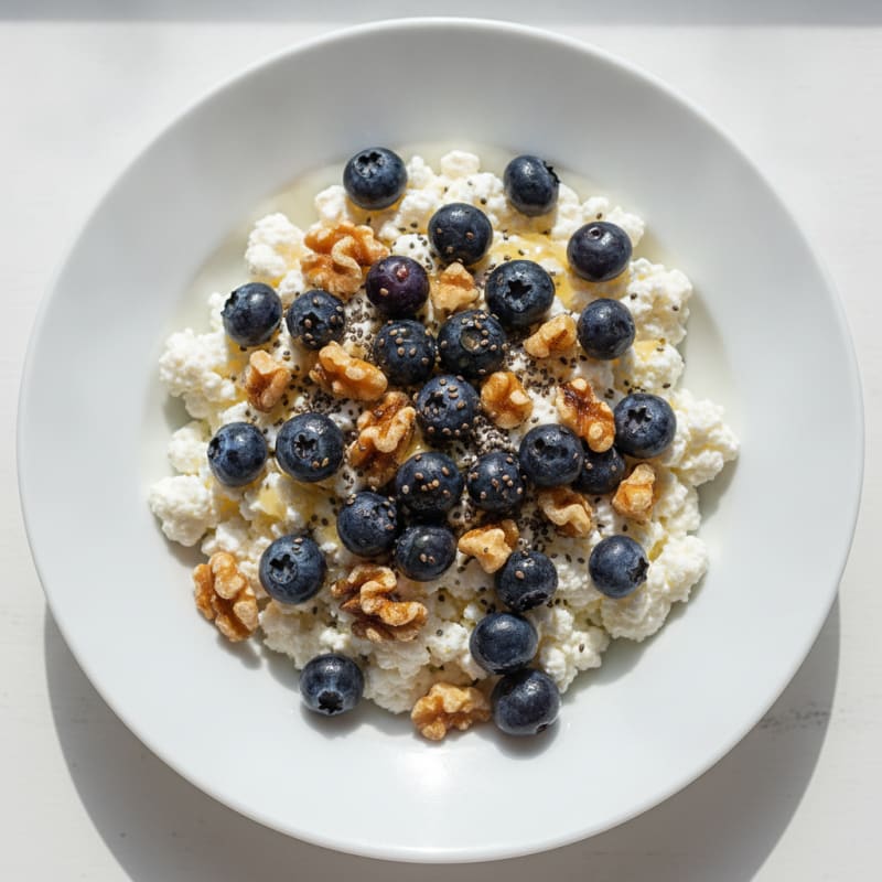 Cottage Cheese Berry Bowl with Chia Seeds