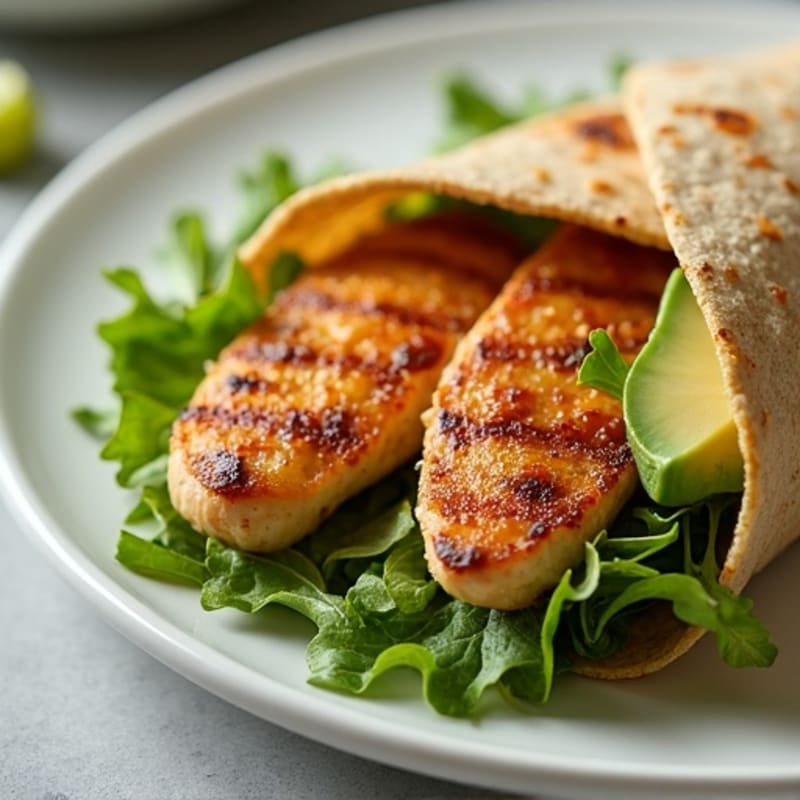 Crispy Grilled Chicken and Fresh Greens Wrap