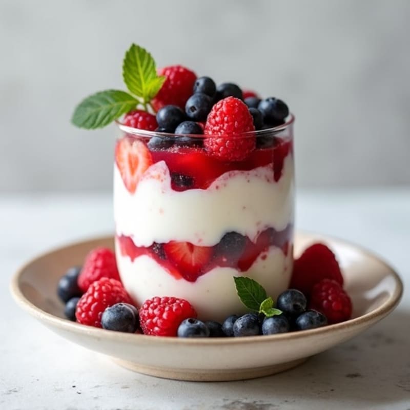 Greek Yogurt Protein Parfait with Mixed Berries and Almond Butter