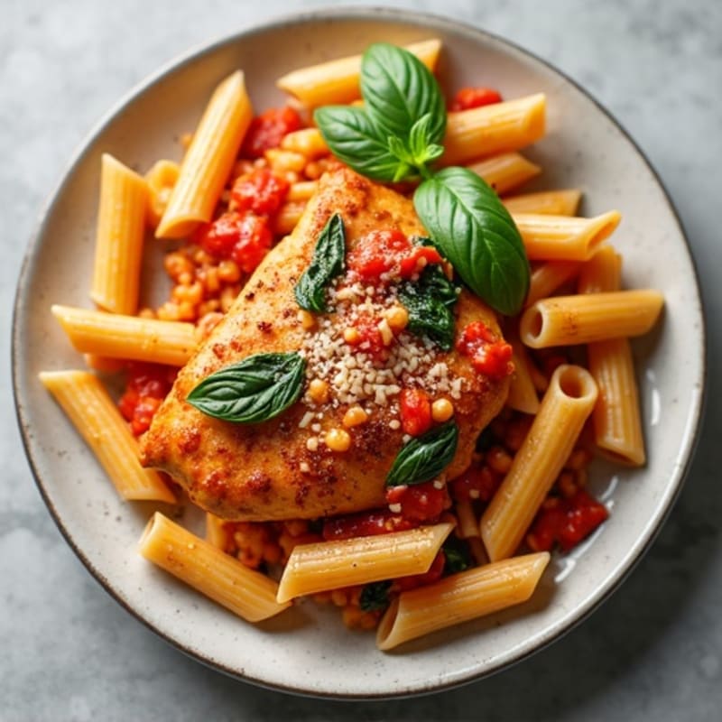 Creamy Tomato Chicken Penne with Fresh Spinach