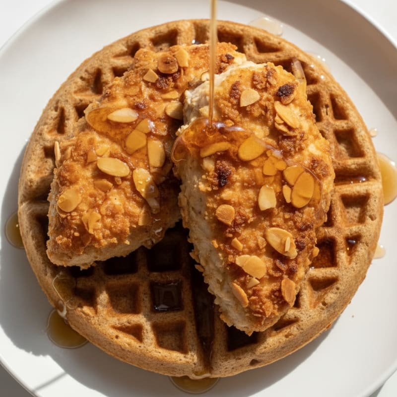 Golden Oven-Fried Chicken and Waffles