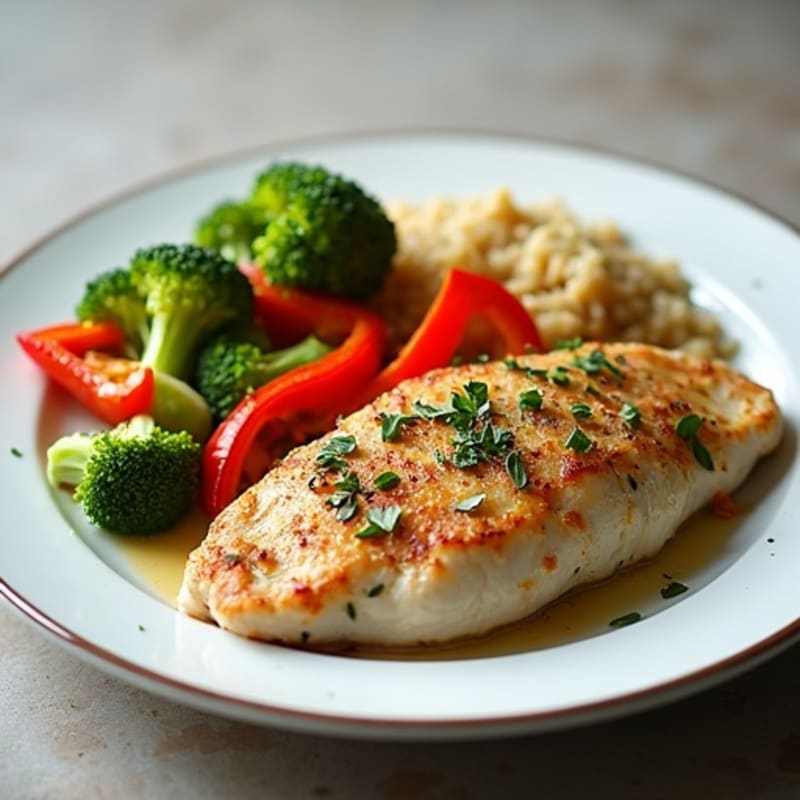 Herb-Crusted Pan Seared Chicken with Roasted Vegetables