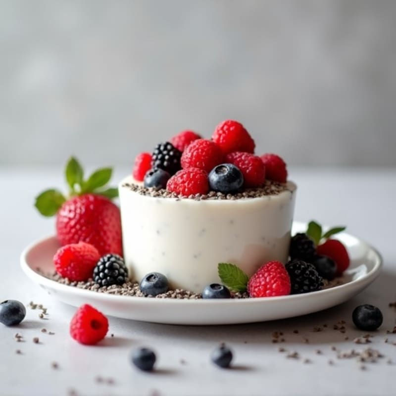 Silky Greek Yogurt Protein Mousse with Mixed Berries
