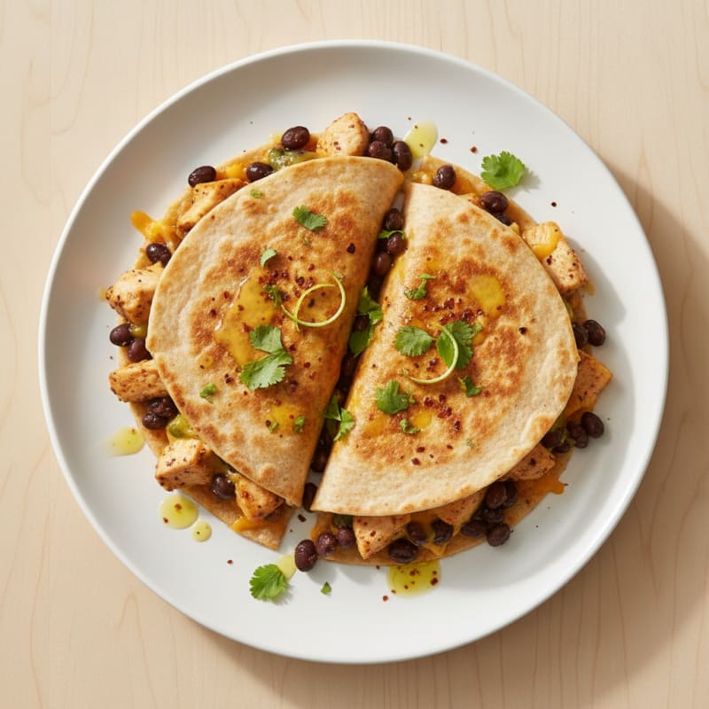 Crispy Chili-Lime Chicken & Black Bean Quesadillas