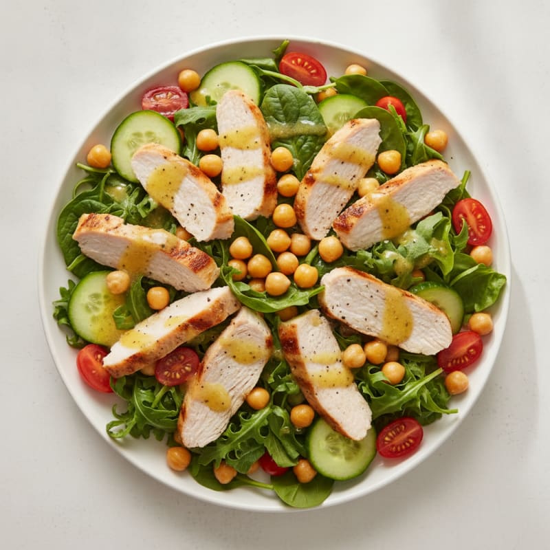 Grilled Turkey Breast Salad with Chickpeas and Lemon Vinaigrette