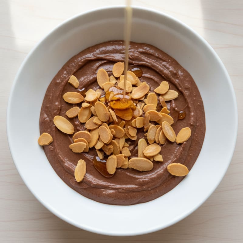 Silky Chocolate Protein Pudding with Almonds